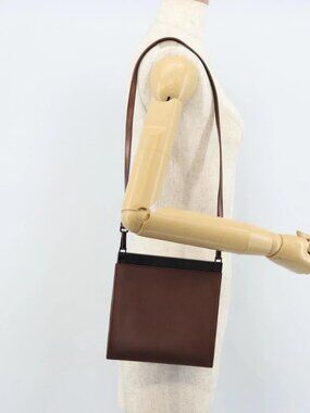 GUCCI Shoulder Bag Leather Metallic brown